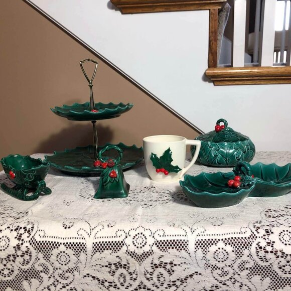 Lefton Holly Berry bell and white cup - Picture 8 of 8